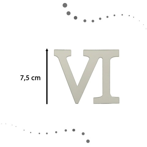 Zegar Ścienny naklejany srebrny cyfry rzymskie