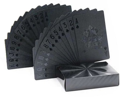 Karty do gry pokera plastikowe czarne