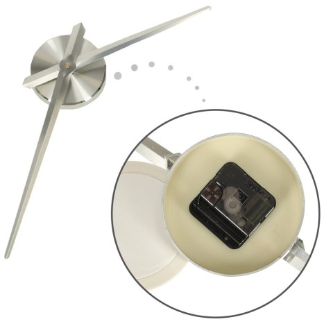 Zegar ścienny duży naklejany na ścianę 80-120cm srebrny 12 cyfr