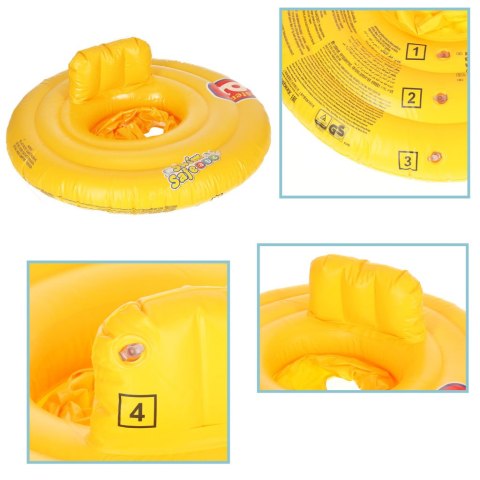 BESTWAY 32096 Kółko do pływania dla niemowląt koło pontonik dla dzieci z siedziskiem pomarańczowe max 15kg 6-18miesięcy