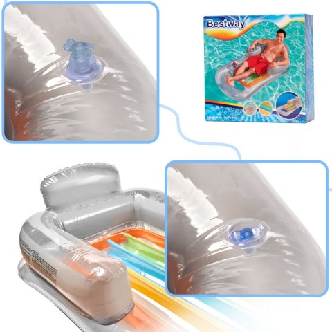 Materac dmuchany fotel szary BESTWAY 43028