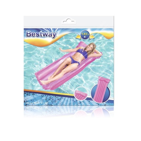 Materac dmuchany do pływania plażowy do basenu różowy BESTWAY 44013