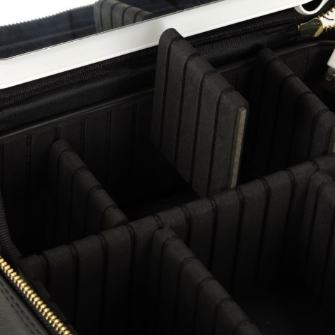 Kosmetyczka organizer na kosmetyki biżuterię kuferek z lusterkiem czarny