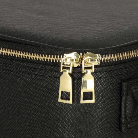 Kosmetyczka organizer na kosmetyki biżuterię kuferek z lusterkiem czarny