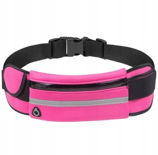 Sportowa saszetka na telefon do biegania pas na jogging siłownia różowa