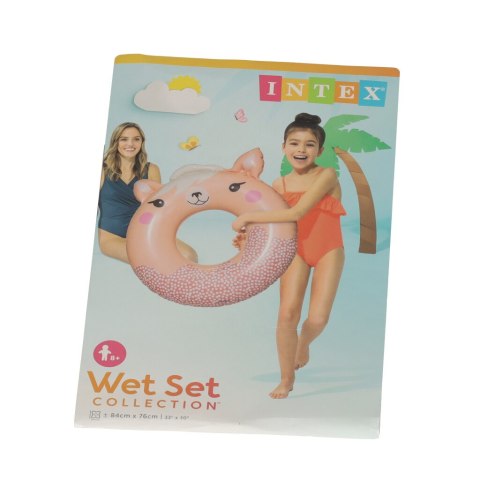 INTEX 59266 Koło do pływania dmuchane ponton plażowy zwierzak różowy max 40kg