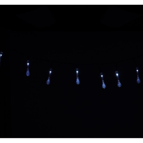 Lampki solarne ogrodowe sople 6,5m 30LED zimny biały