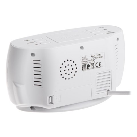 Adler AD 1186W Zegar budzik z pomiarem temperatury wilgotności