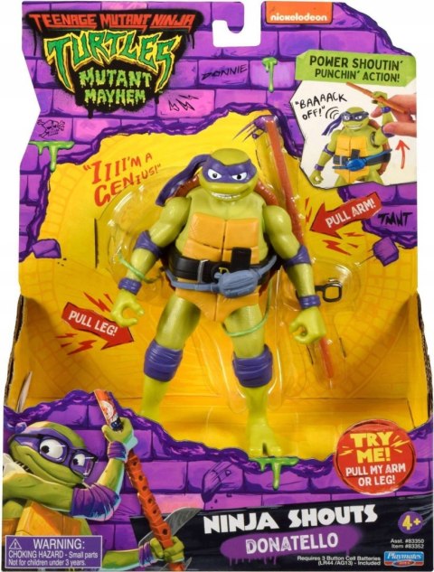 WOJOWNICZE ŻÓŁWIE NINJA FIGURKA DONATELLO DŹWIĘK