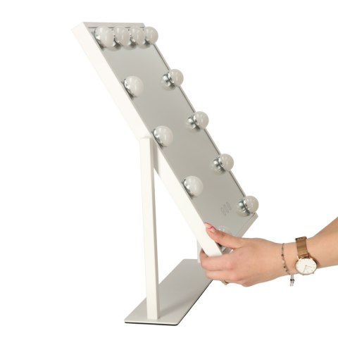 Lusterko do makijażu kosmetyczne LED stojące z 12 żarówkami USB 30x40cm