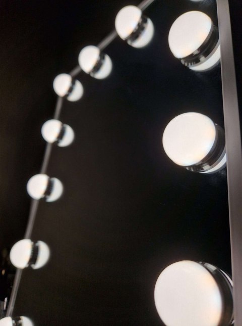 Lusterko do makijażu kosmetyczne LED stojące z 12 żarówkami USB 30x40cm