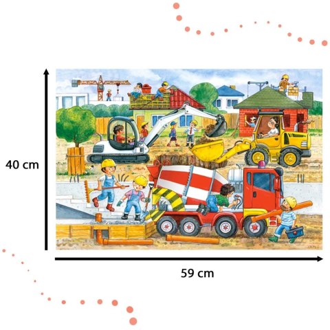 CASTORLAND Puzzle 40 układanka elementów Maxi Construction Site - Plac budowy 4+