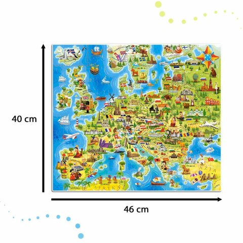 Mapa Europy Puzzle edukacyjne układanka 212 elementów 7+ CASTORLAND