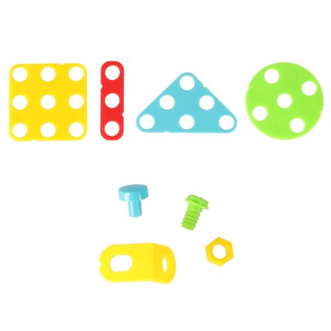 Klocki konstrukcyjne w walizce + wkętarka dino