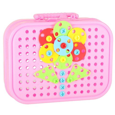 Klocki konstrukcyjne w walizce + wkętarka jednoroż