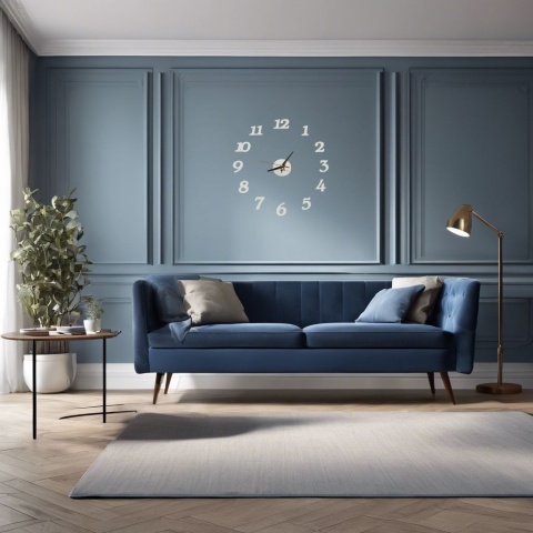 Zegar Ścienny naklejany srebrny 12 godzin nowoczesny od 70 do 130cm