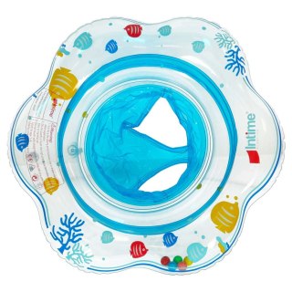 Kółko do pływania dla niemowląt koło pontonik dla dzieci dmuchany z siedziskiem niebieskie max 20kg 0-12miesięcy