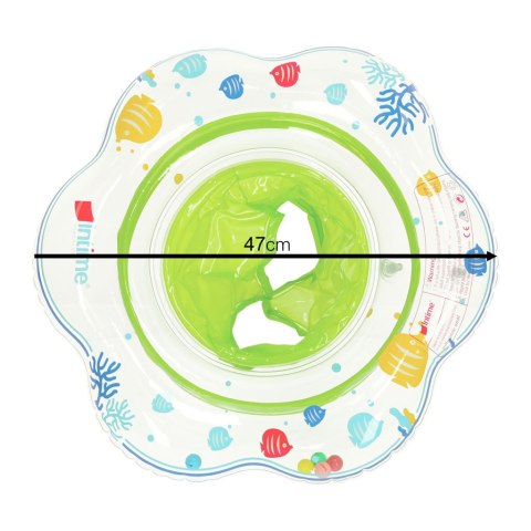 Kółko do pływania dla niemowląt koło pontonik dla dzieci dmuchany z siedziskiem zielone max 20kg 0-12miesięcy