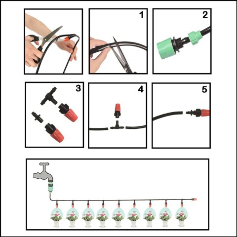 Zraszacz ogrodowy system nawadniania 20m Kurtyna wodna mgiełka