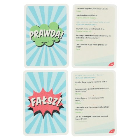 Gra pomyłek prawda fałsz Quiz karciany Muduko