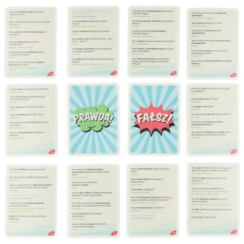 Gra pomyłek prawda fałsz Quiz karciany Muduko