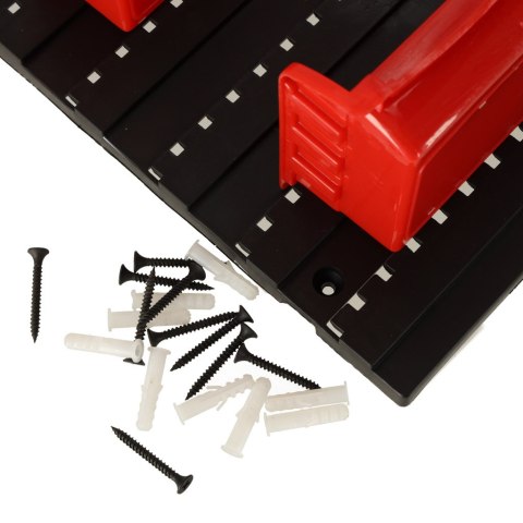 Organizer ścienny warsztatowy garażowy ścianka narzędziowa półki uchwyty haczyki wieszaki pojemniki 48x21x1 cm