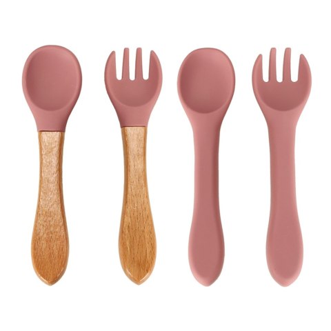 Naczynia silikonowe dla dzieci wiewiórka ciemny róż