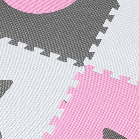 Puzzle piankowe mata dla dzieci 180x180cm 9 elementów szaro-różowa