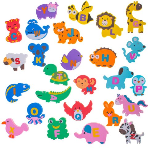 Zwierzątka piankowe wodne do kąpieli 26 elementów