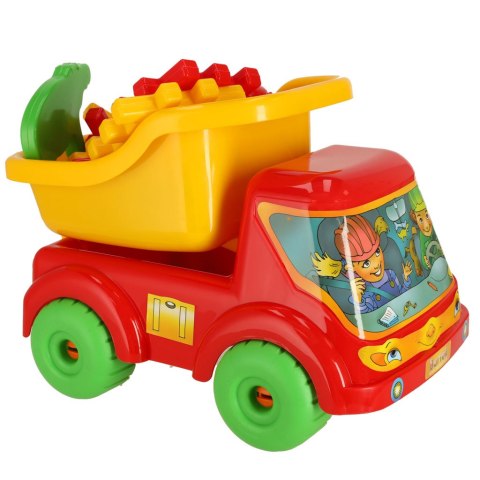 MARIOINEX Samochód wywrotka Bartek + klocki konstrukcyjne polskie wafle