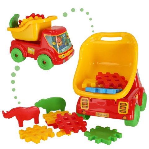 MARIOINEX Samochód wywrotka Bartek + klocki konstrukcyjne polskie wafle