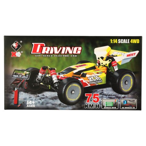 Samochód zdalnie sterowany na pilota RC WLToys 144010 Speed Racing 1:14 silnik bezszczotkowy 75km/h