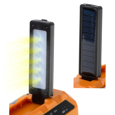 Radio przenośne solarne turystyczne na korbkę biwakowe latarka