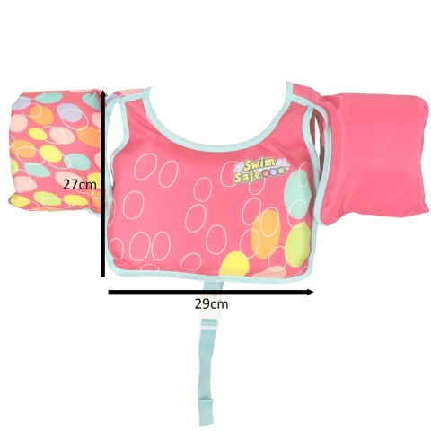 BESTWAY 32174 Kamizelka dmuchana do pływania kapok z rękawkami różowa 3-6lat 19-30kg