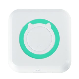 Drukarka mini termiczna do zdjęć etykiet + kabel USB kwadratowa niebieska