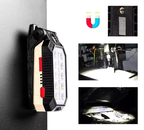 Latarka akumulatorowa lampka led lampa warsztatowa