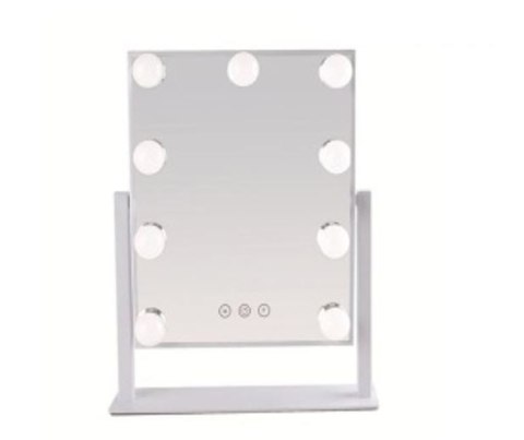 Lusterko do makijażu kosmetyczne LED stojące z 9 żarówkami USB 25x30cm