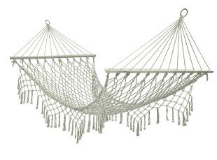 Hamak ogrodowy boho siatka frędzle 200cm szary