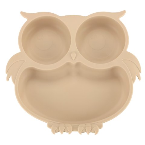 Naczynia silikonowe dla dzieci sowa beż 9 elementów