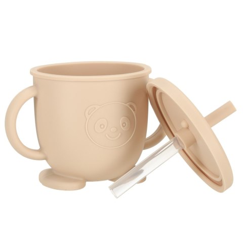 Naczynia silikonowe dla dzieci sowa beż 9 elementów