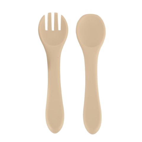 Naczynia silikonowe dla dzieci sowa beż 9 elementów