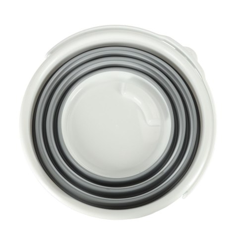 Wiadro silikonowe składane 10L paski szary