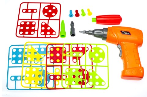 WKRĘTARKA I KLOCKI DO PRZYKRĘCANIA ZESTAW 151 elementów