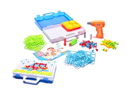 WKRĘTARKA I KLOCKI DO PRZYKRĘCANIA ZESTAW 151 elementów