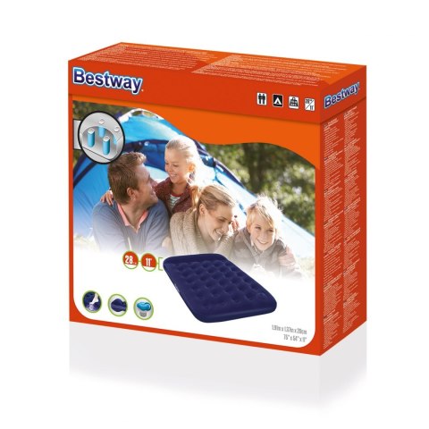 Materac Welurowy z Pompką 191 137 28cm BESTWAY