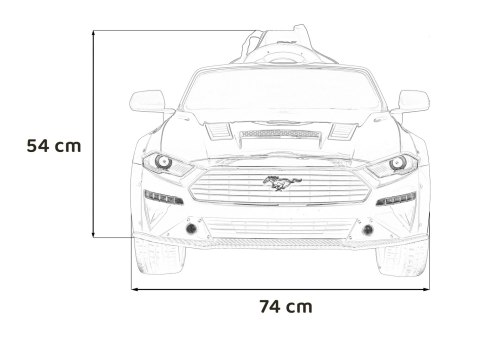 Autko Ford Mustang GT na akumulator dla dzieci Czerwony + Regulacja siedzenia + Audio LED + EVA + Wolny Start