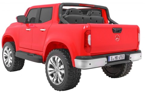 Mercedes Benz X-Class dla dzieci Czerwony + Pilot + Napęd 4x4 + MP4 + Bagażnik + LED + EVA