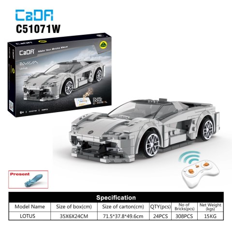 Auto Sportowe klocki Lotus Evija Zdalnie sterowany Pilot + Ap CaDA