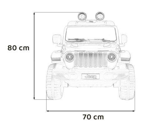 Jeep Wrangler Rubicon na akumulator dla dzieci Pomarańczowy + Pilot + Radio MP3 LED + Koła EVA