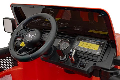 Jeep Wrangler Rubicon na akumulator dla dzieci Pomarańczowy + Pilot + Radio MP3 LED + Koła EVA